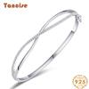 Tancise Classic 925 Sterling Silver  Zircon Bracelet Jewelry Geometric Bead Chain Link Bracelets Fashion Fine Wedding Gift for Girlfriend Women