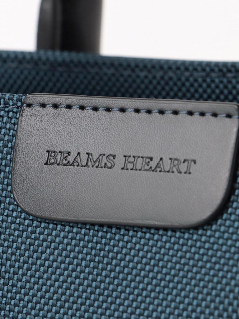 Мужская нейлоновая и кожаная холщовая сумка-портфель Beams Heart темно-синего цвета