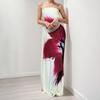 Spring New Women's Clothing Elegant and Elegant Strapless Sleeveless Long Skirt Fashionable Printed Dress