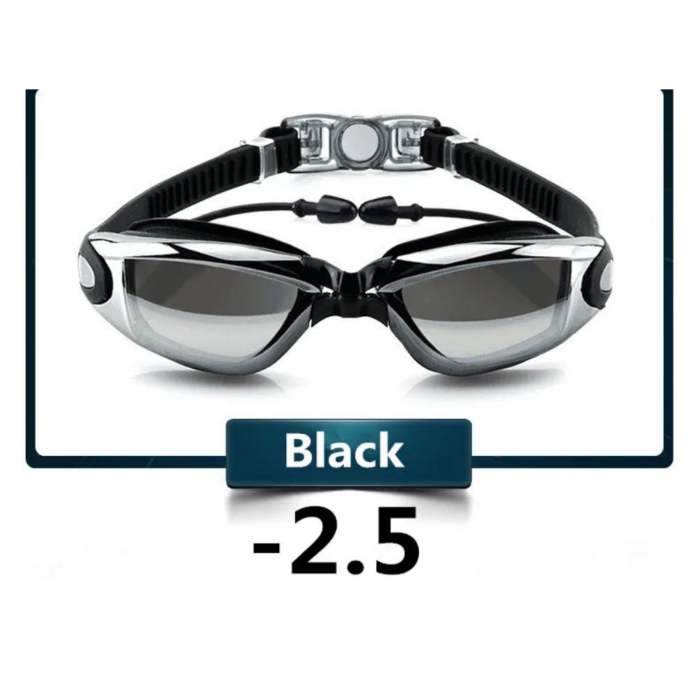 Anti Fog Professional Swimming Goggles Swimming Glasses Myopia with Earplugs Nose Clip Electroplate Waterproof Silicone Swim
