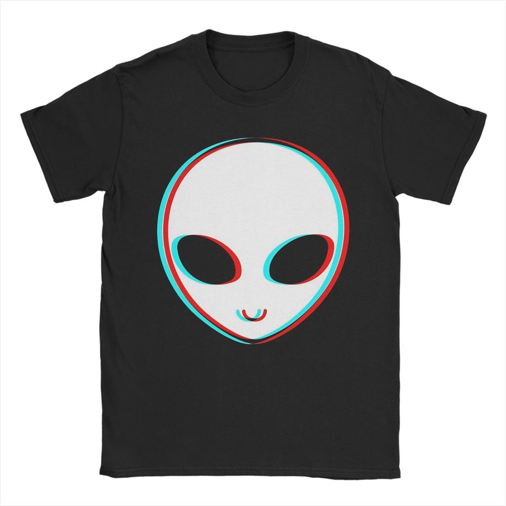 Unisexs Trippy Alien Face Tshirts Cotton Tees Summer Vintage Shortsleeved T Shirt Oneck Casual Tshirt Plus Size 5xl