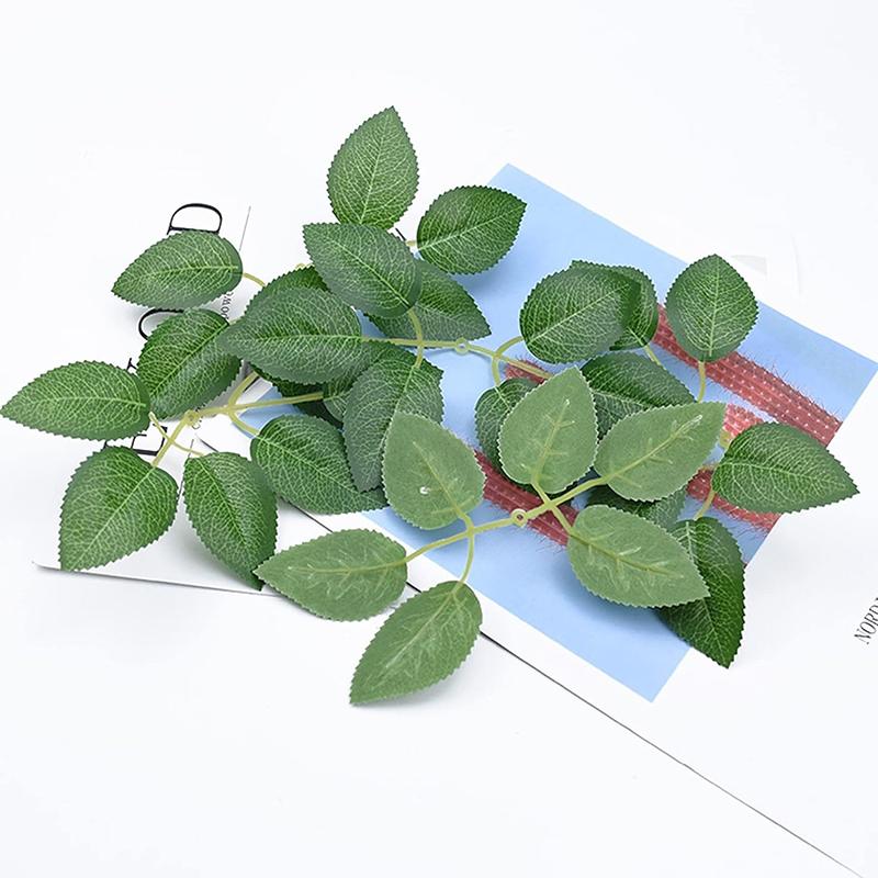 10/20/50 шт./лот 6 листьев/шт. Зеленый искусственный лист цветок для свадьбы домашнее украшение листва DIY скрапбукинг ремесло искусственный цветок