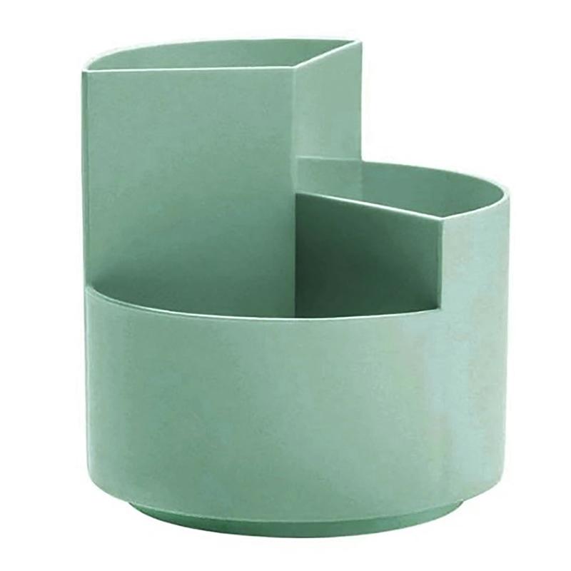 Large Capacity 360° Rotating Pen Holder Desk 3-Grid Pencil Storage Box Organizer Makeup Brush School Pen Stand Office Storage