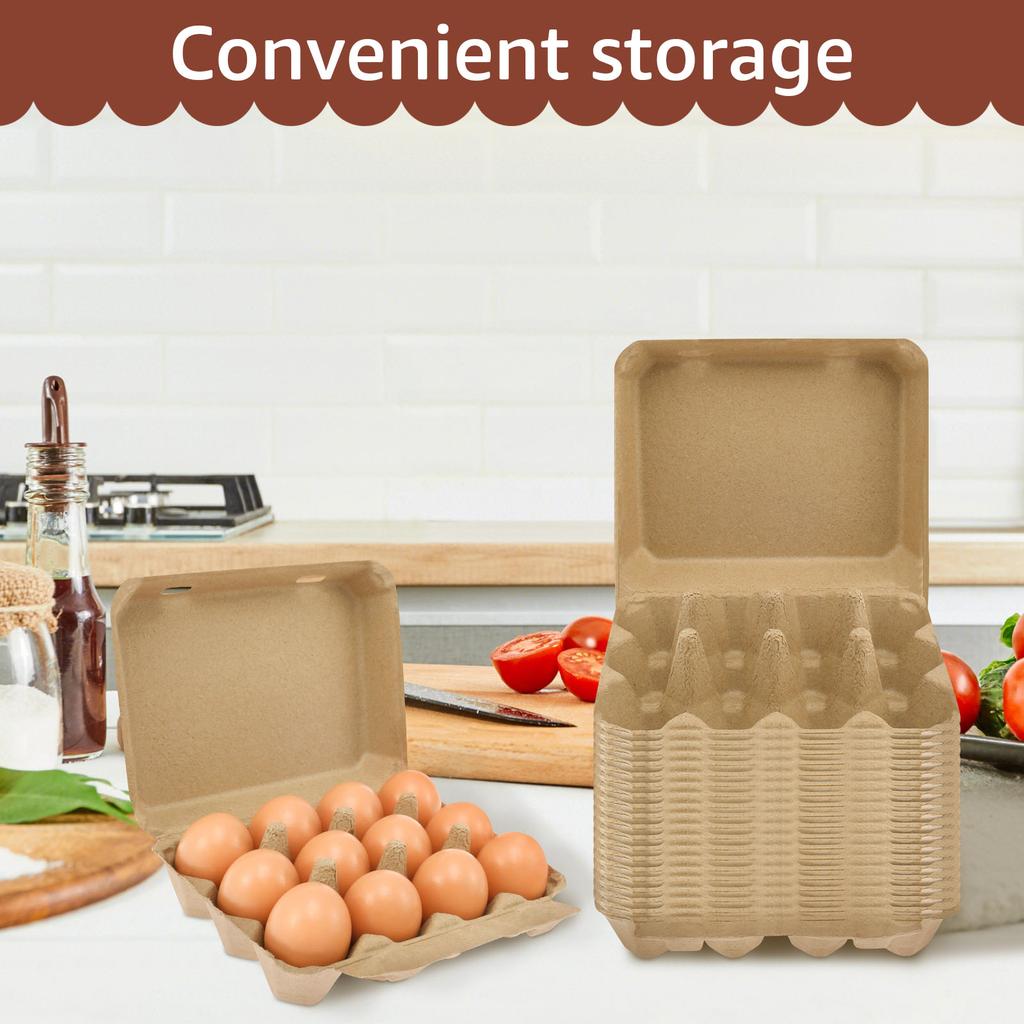 20/30 Pcs Egg Storage Box 3x4 Style Paper Pulp Empty Egg Cartons Reusable Cardboard Egg Cartons Multi-purpose Organizer for Home