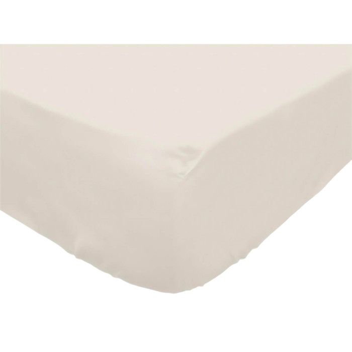 Drap housse en polycoton 160x200 cm PERCALE lin, par Soleil d'ocre