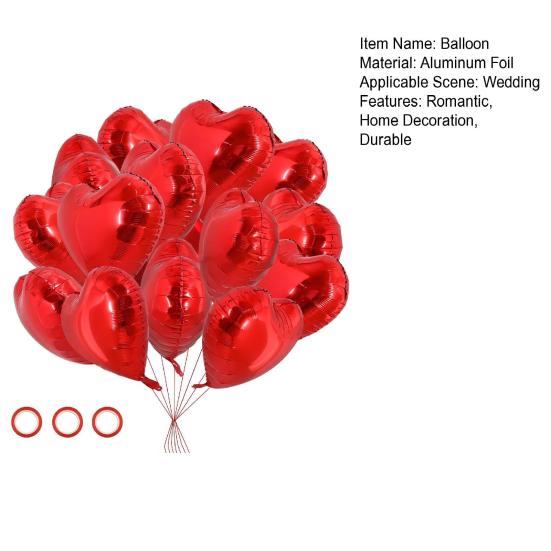 50 шт. Красные воздушные шары в форме сердца из алюминиевой фольги, воздушные шары в форме сердца для украшения Дня святого Валентина, свадьбы, помолвки, годовщины, вечеринки