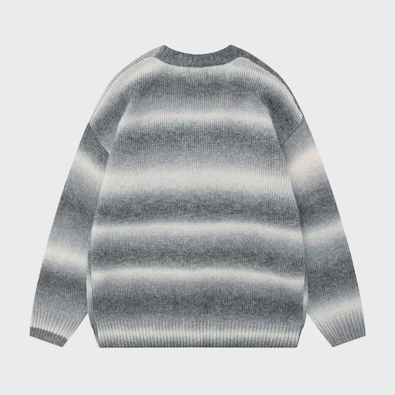 Унисекс-свитер с V-образным вырезом в полоску в студенческом стиле для повседневной носки на осень