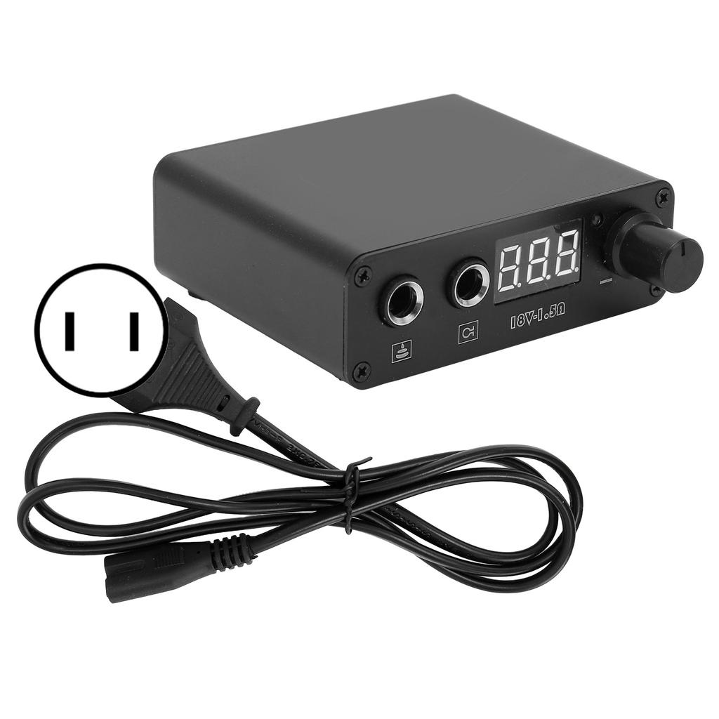 Блок питания для тату-машинки из черного алюминиевого сплава, высокая точность, со светодиодным цифровым дисплеем для тату