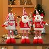 Mini Stretchable Leg Christmas Doll Cartoon Christmas Knitted Doll  Garden
