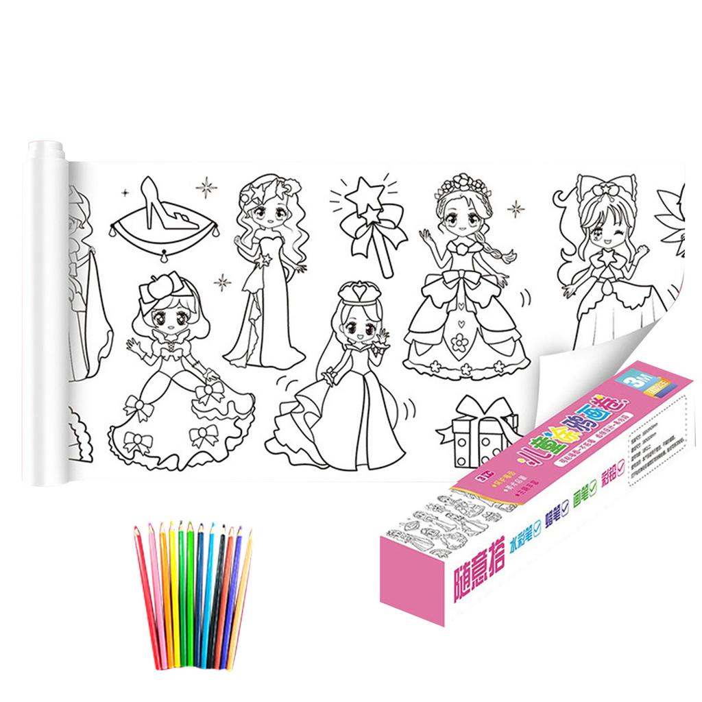 Рулон цветной бумаги для детей 118x11,8 дюймов, детский рулон для рисования, липкий рулон бумаги для рисования, набор наклеек для раскраски стен