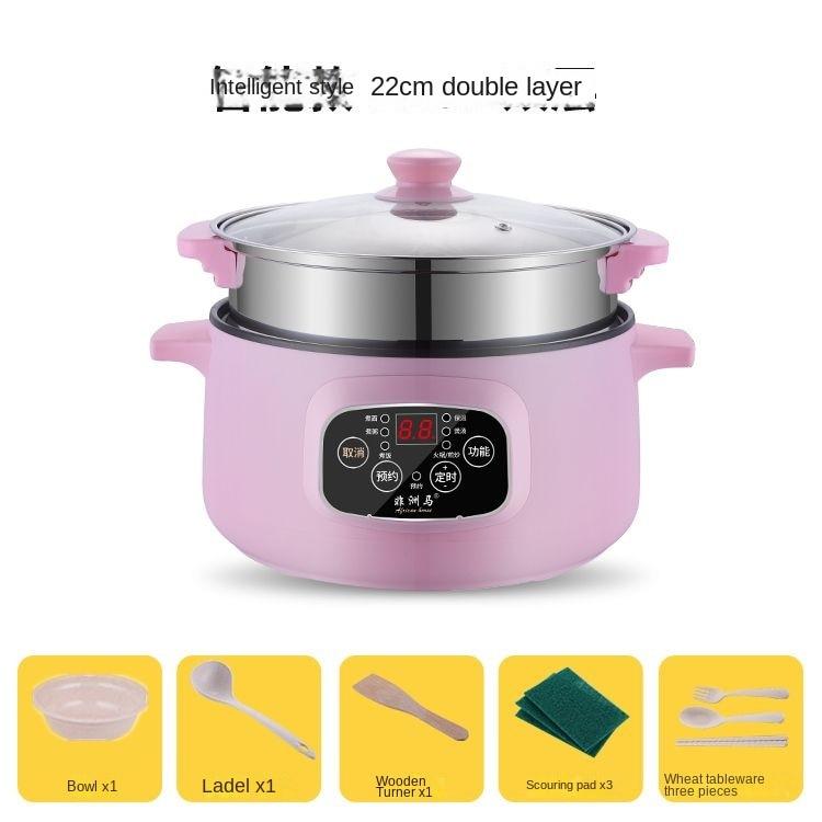 מחבת חשמלית רב תכליתית חשמלית Hot Pot מעונות סטודנטים מיני טייק אווי Hot Pot סיר חשמלי תקע אירופאי בריטי עם קערת אידוי