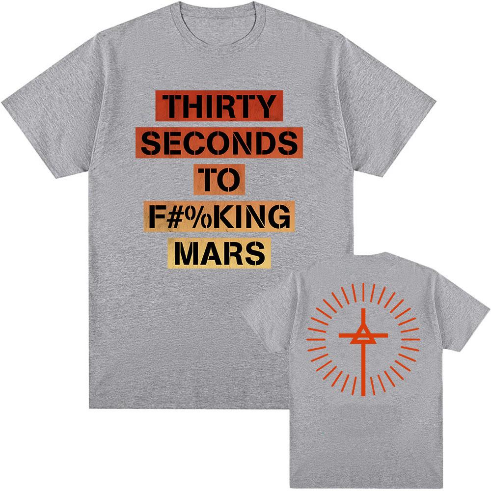 TSTFM Ombre Censored Tee Rock Band THIRTY SECONDS TO MARS T-shirt Short Sleeve O-neck Cotton Tshirts Graphic Print T Shirt Men