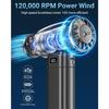 120000RPM Mini Turbo Fan, 6-Speed 9000mAh High Speed Cooling Fan, LED Display Light For Travel Beach Camping