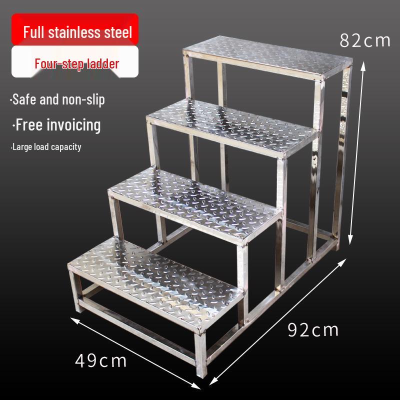 Stainless Steel Multi-Height Step Stool for Home, Factory, and Hospital Use
