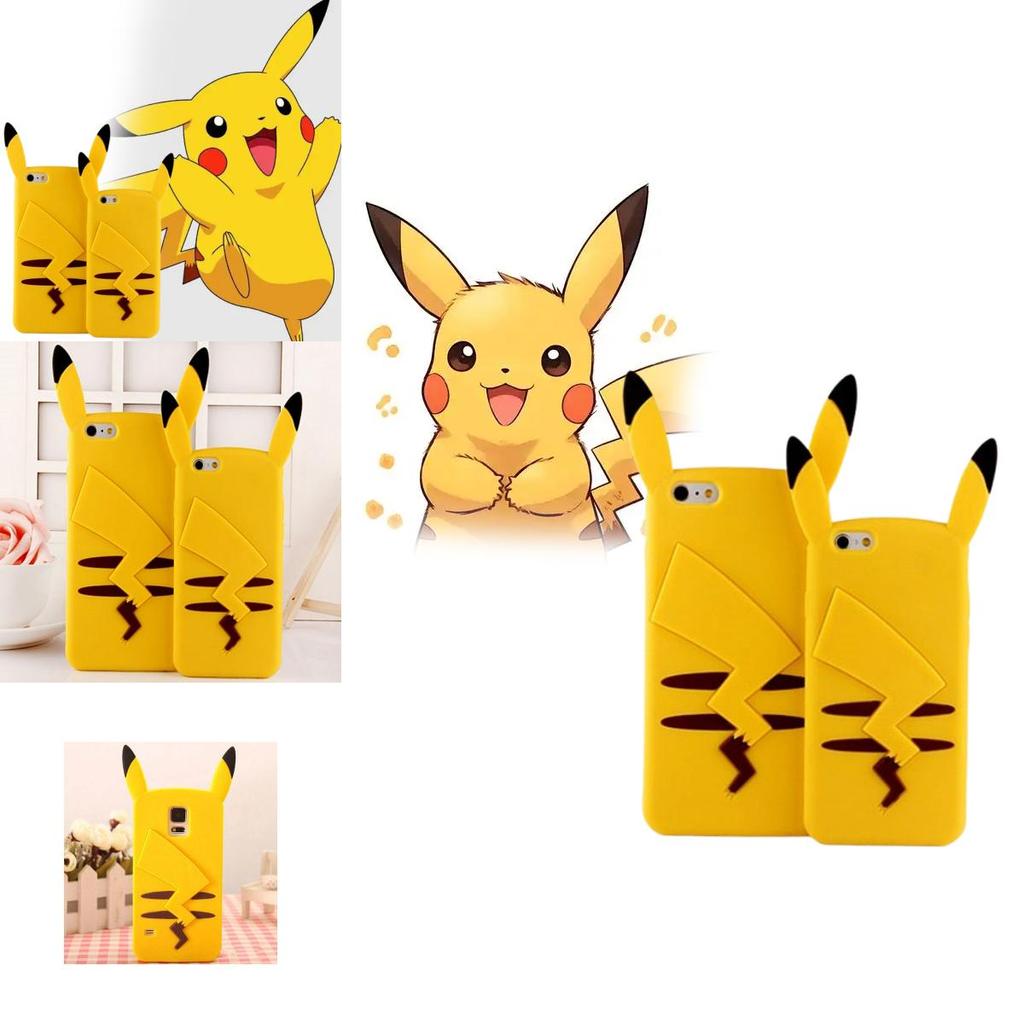 Силиконовый чехол для телефона Pokemon Pikachu для совместимых смартфонов Samsung и Apple с защитой от падений