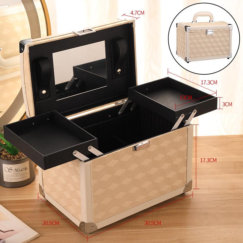 Women's Makeup Bag 2025 New Portable Large Capacity Mirrored Cosmetic Case Handheld Tattoo & Permanent Makeup Storage Box