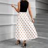 Women's Casual And Fashionable V-neck  Sleeveless Printing Mid Length Dress