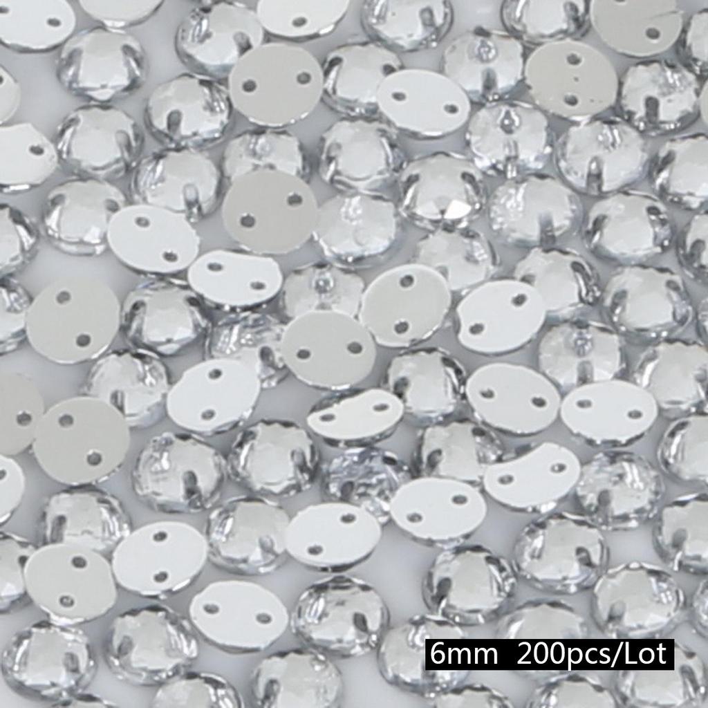 8/10/12mm Sewing Flatback Rhinestones Round Acrylic Beads Sew On Strass Crystal Stones For DIY Craft Scrapbook Decoration