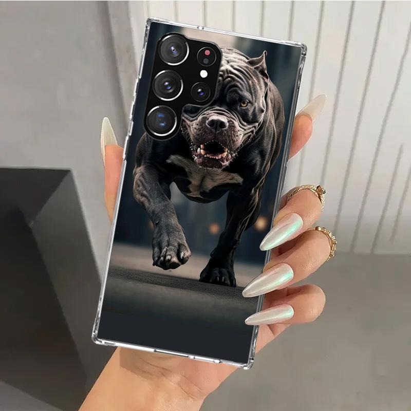 Pit Bull Pet Dog Pitbull Phone Case for Samsung Galaxy S26 S24 S23 Ultra S25 Edge S22 S21 Plus S20 FE + Soft Print Shell Funda G