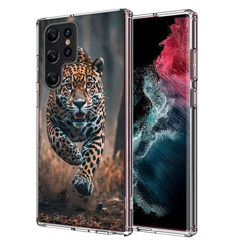 Majestic leopard Capa Phone Case For Samsung S26 Ultra S25 Edge Galaxy S23 S21 S20 S24 FE S22 S10 Plus Cover Clear TPU Shell Coq