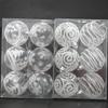 6pcs 6cm Christmas Tree Pendant Creative White Painted Ball Christmas Ball  Wedding