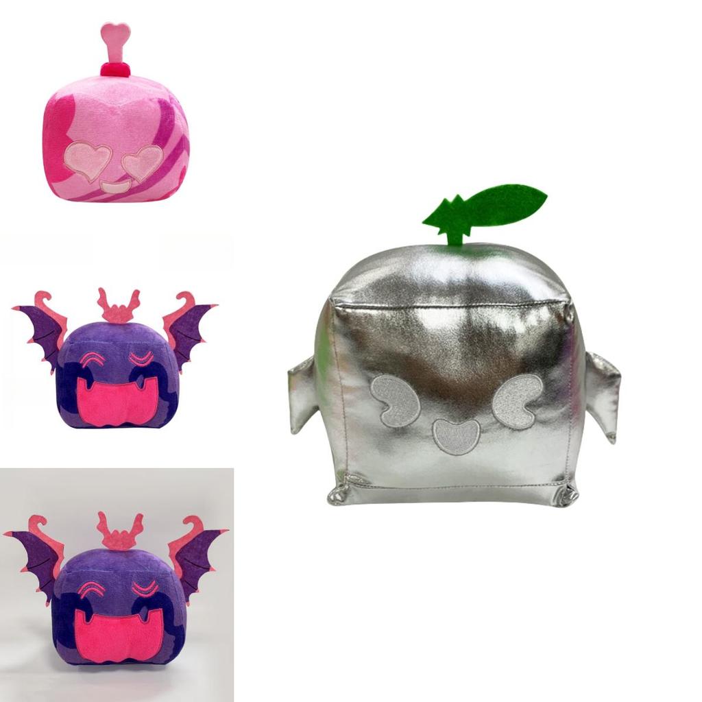 Мягкая игрушка Blox Fruits в коробке с леопардовым принтом фиолетового цвета, мягкая и пушистая фигурка животного