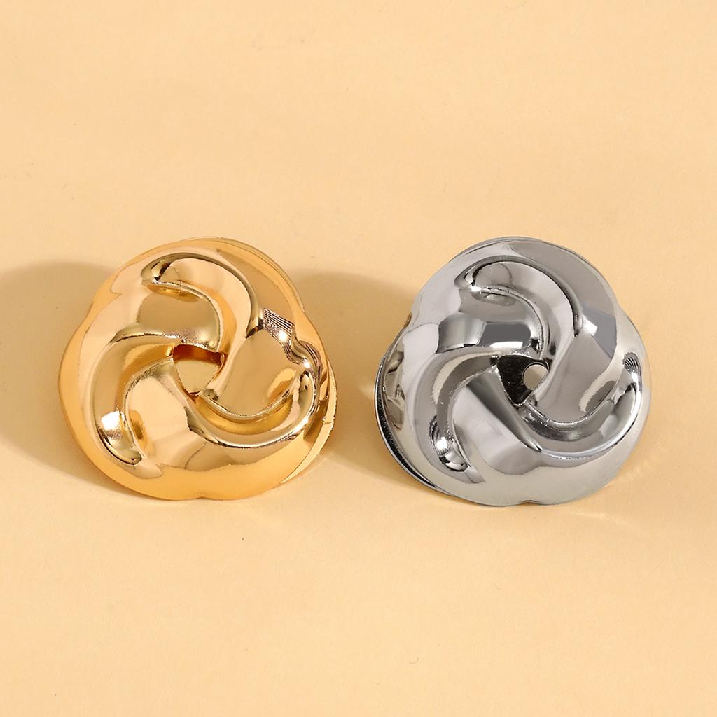 Simple Atmospheric Twisted Metal Brooch, Light Luxury Minimalist Gold Tone Fashion Jewelry