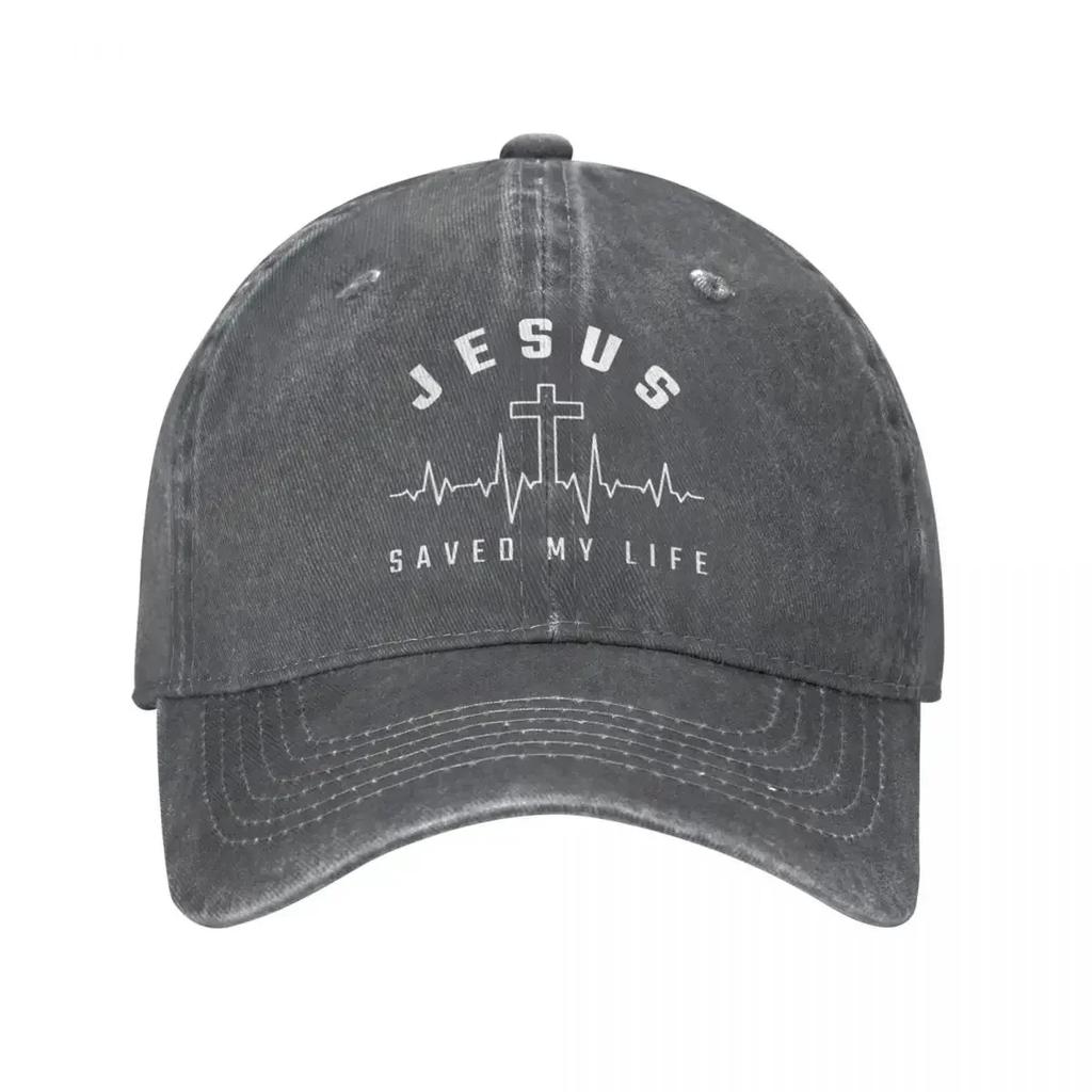 Christ Christianity Jesus Saved My Life Baseball Cap Vintage Distressed Cotton Sun Cap Unisex Style Outdoor Summer Hats Cap