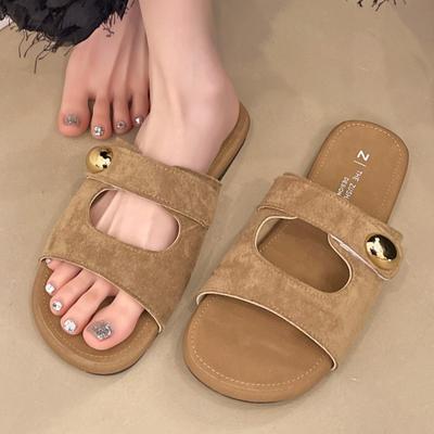 Мода 2025 Лето Женские Шлепанцы на Толстой Подошве и Высоком Каблуке Пляжные Сандалии для Улицы Стильные с Платьями Повседневные Наряды Тапочки