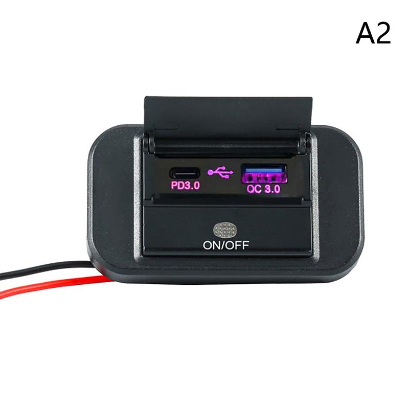 Быстрая зарядка Pd Type C, два порта USB, автомобильное зарядное устройство, адаптер розетки 12 В/24 В, панель питания USB с переключателем для морских мотоциклов