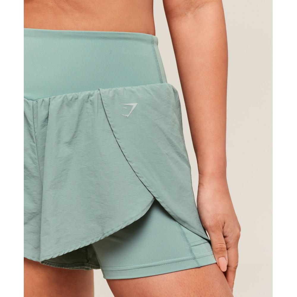 Gymshark Шорты 2 в 1 для бега, небесно-голубые B3c4d Udbp