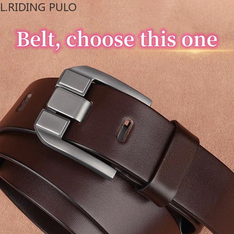 Men's Alloy Pin Buckle Leather Belt Business Casual Versatile Retro Belt Simple Sports Pants Belt