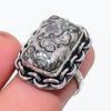 Натуральный камень Леопардовая кожа Ювелирное изделие из стерлингового серебра 925 пробы Кольцо Размер 6 N7s79