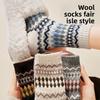 Шерстяные носки - Детские винтажные носки в этническом стиле Fair Isle, средней длины, для зимы, толстые и теплые носки с начесом