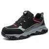 Rotary Button Comfortable Safety Shoes Lightweight Breathable Work Sneakers Low Top Anti-Puncture Anti-Smash Steel Toe Shoes