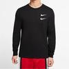 Nike Спортивная футболка с длинным рукавом Swoosh Мужские топы Черные CK2259-010