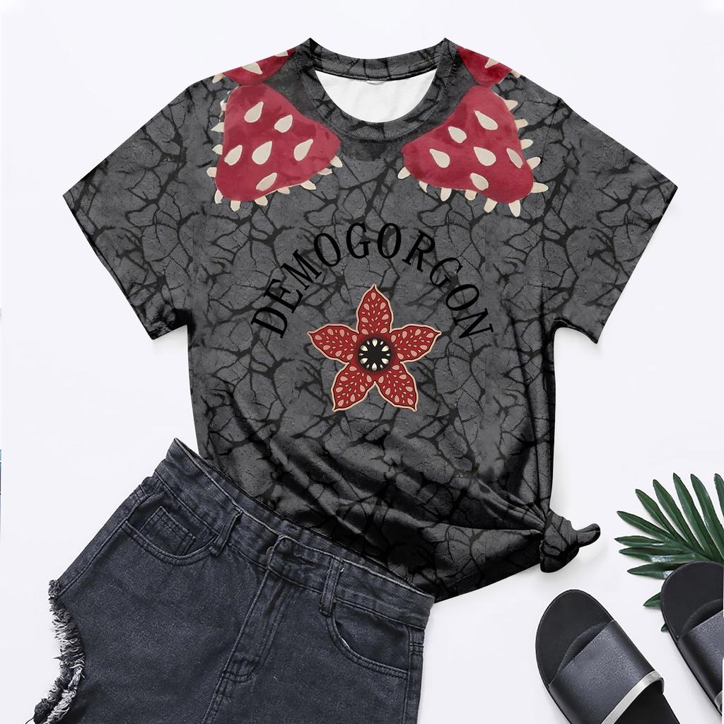 Модные топы с круглым вырезом, рукавами реглан и коротким рукавом, рабочая одежда с принтом, женские летние топы