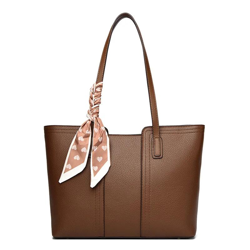 High Quality Women's Designer Solid Color Luxury Shoulder Leather Bags for Women High Capacity