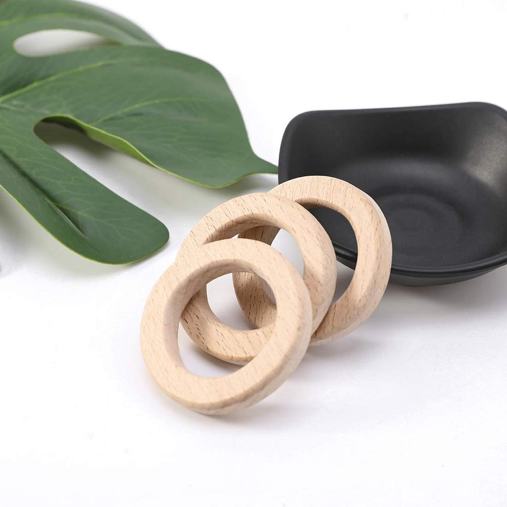 Mamimami Home Wooden Ring Square Section 65mm 10 Pieces Beech Natural Pendant Parts Gift Parts Material Material Handmade Gift Craft Present