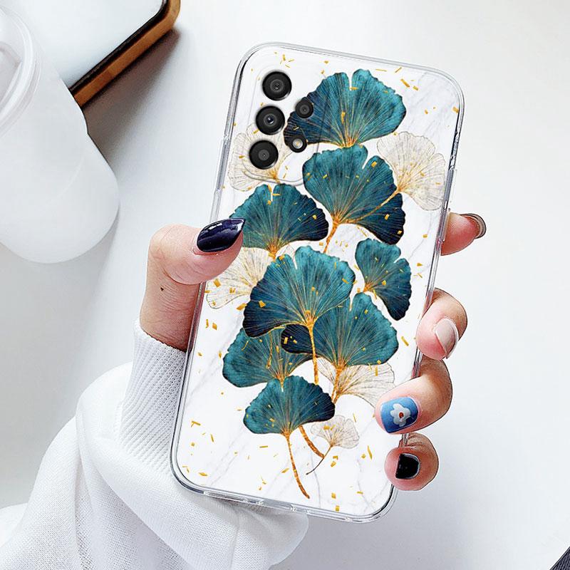 Чехол для телефона Samsung A53 5G A33 Цветочный силиконовый чехол для Samsung Galaxy A73 Fundas Coque Прозрачный мягкий Capas Цветочный ТПУ