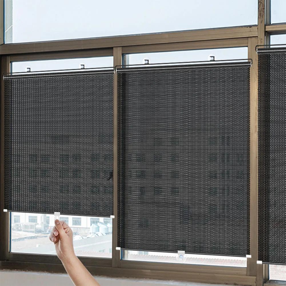 Universal Roller Blinds Easy To Install Suction Cup Sunshade Window Sun-shading Curtains for Bedroom Home Office Bathroom