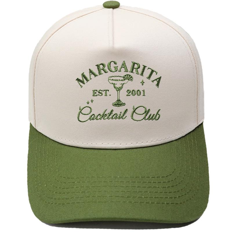 MARGARITA Cocktail Club Truck Driver Hat Embroidery Color Matching Baseball Cap Men's and Women's Casual