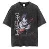 Футболка Misa Amane из Death Note, винтажная стирка, унисекс, с панелями из аниме и манги, уличная одежда, 100% хлопок, свободный повседневный топ