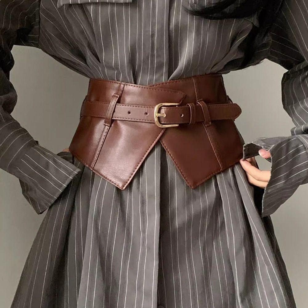 PU кожаный широкий пояс регулируемый талия корсет панк эластичные кушаки для девочек