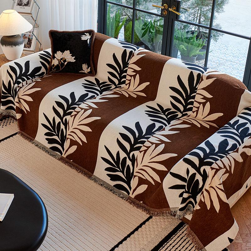 Funda Sofa Home Синель Гавайи Лист Цвет Блок Диван Коврик Пледы Всесезонный Кемпинг Пикник Диван Чехол