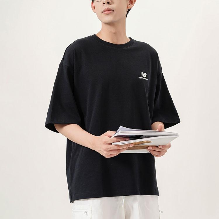New Balance Футболка Boston Tee Азиатский размер 'Черный Белый' Мужская AMT22391-BK