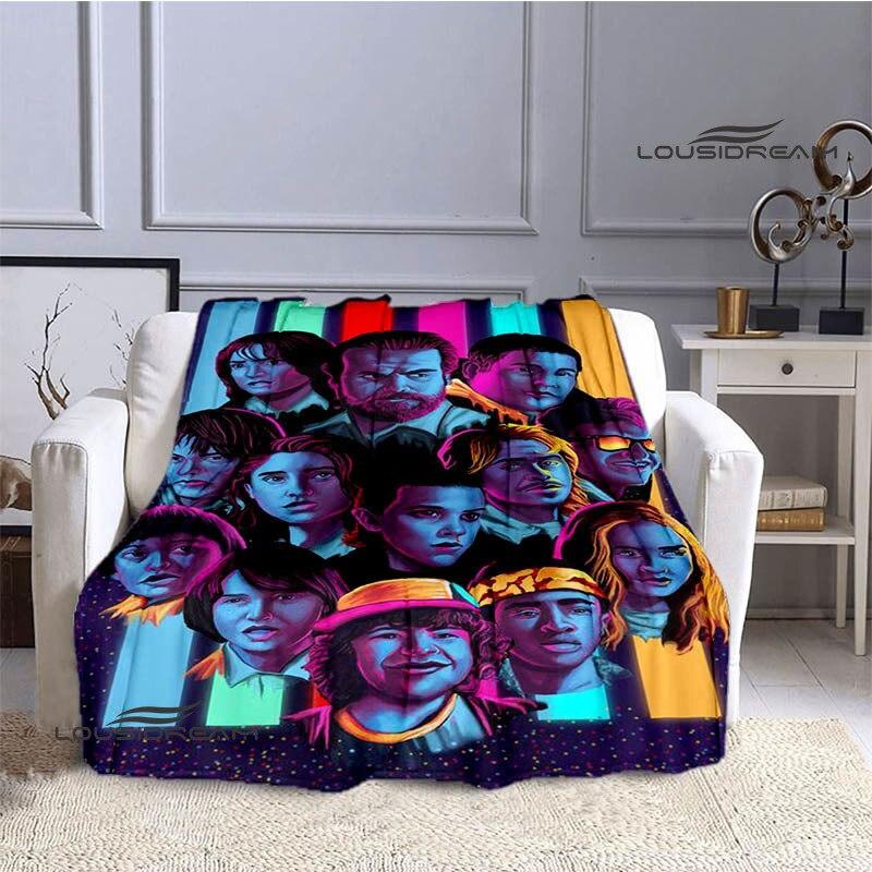 Плед 'Очень странные дела' Классический принт Тонкий плед Фланель Мягкий и удобный Домашний Плед для путешествий Подарок на день рождения Плед для кровати