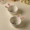 Ceramic Pudding Bowl, Rabbit Shaped 4-inch Small Bowl, Dessert Bowl