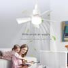 Household Led Fan Light 3 Modes Quiet Ceiling Fan Lamps White Blade Fan Light with Remote Control AC85-265V E27 Socket Hanging
