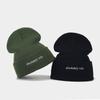 Fashionable Simple Small Letter Embroidered Woolen Cold Hat Street Trendsetters Internet Celebrities Pile Hats Round Machine Knitted Hats